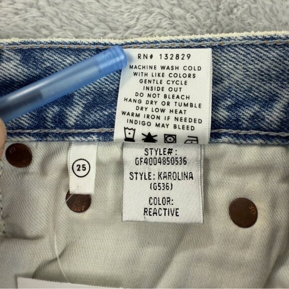 Grlfrnd Karolina Jeans Size 25 Light Blue Distressed - Picture 12 of 16
